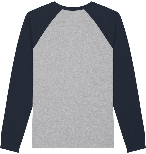 Tee shirt baseball catcher long sleeves dos Heather Grey / French Navy