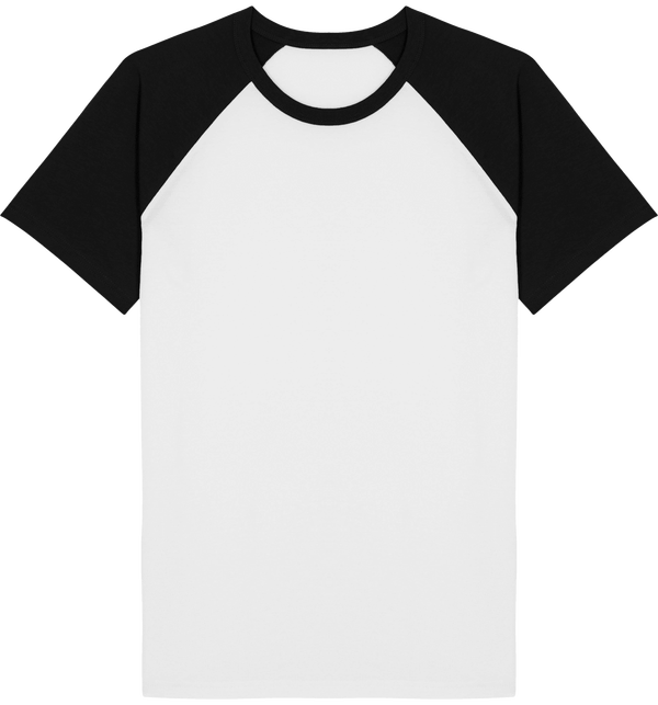 Tee shirt baseball catcher short sleeve face White / Black