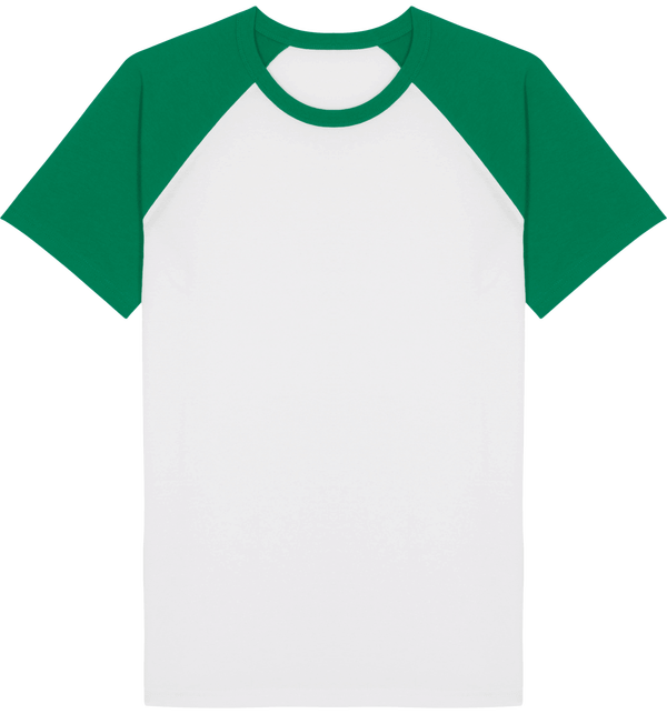 Tee shirt baseball catcher short sleeve face White / Varsity Green
