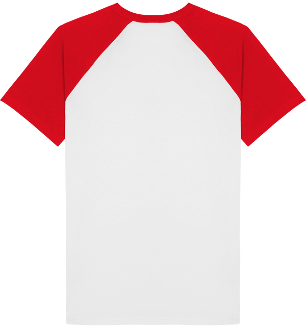 Tee shirt baseball catcher short sleeve dos White / Bright Red