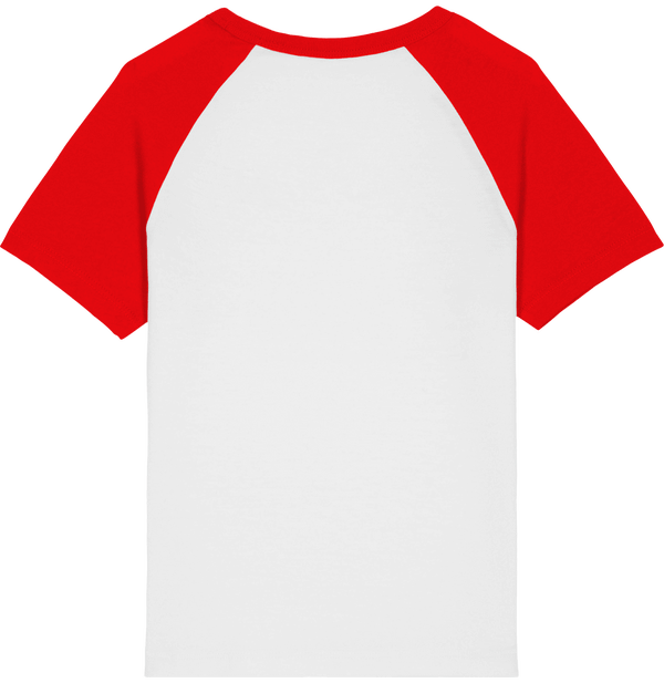 Tee shirt baseball enfant mini catcher short sleeve dos White / Bright Red