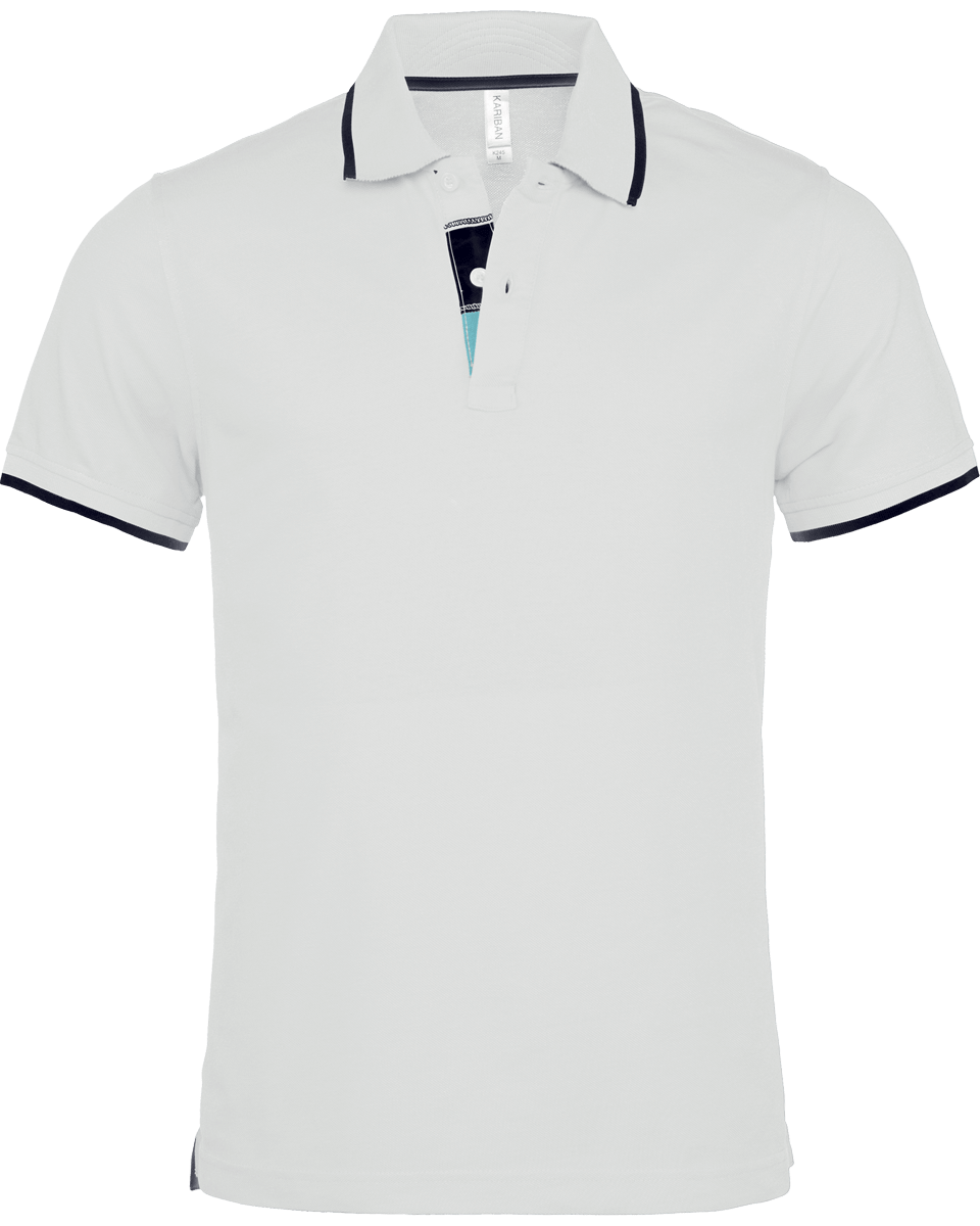 Collared Polo Shirt White / Navy / White