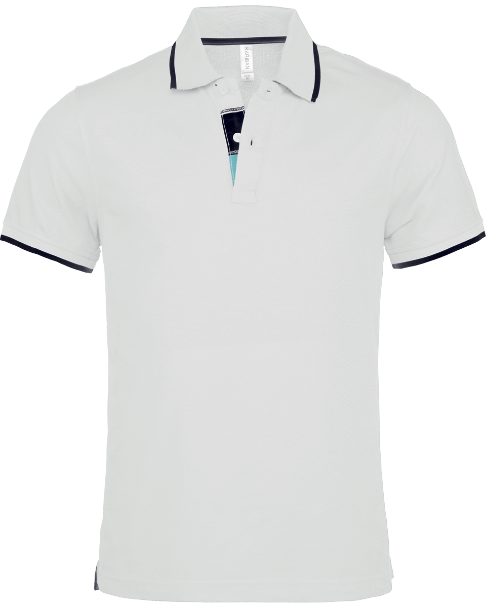 Polo Col Liseré White / Navy / White