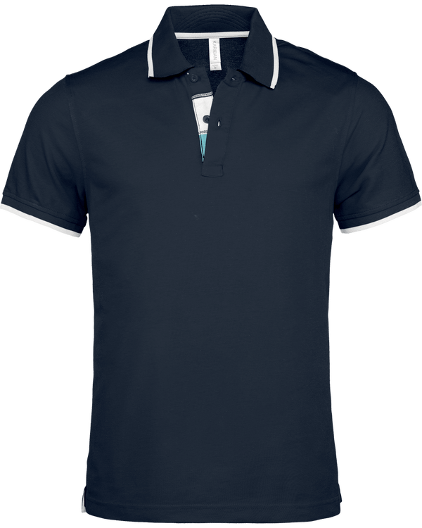 Polo homme col lisere face Navy / White / Light Turquoise