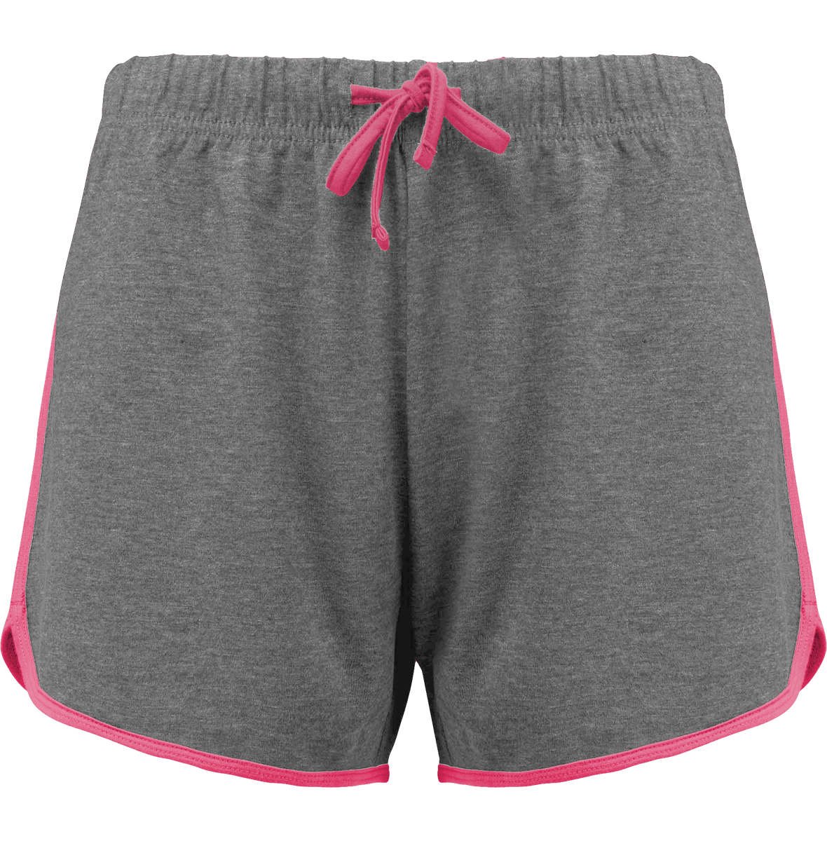 Short De Sport Femme | Flex Et Broderie Grey Heather / Fluo Pink