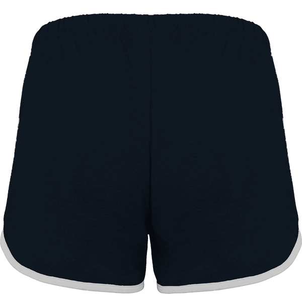 Short de sport femme contraste dos Navy / White