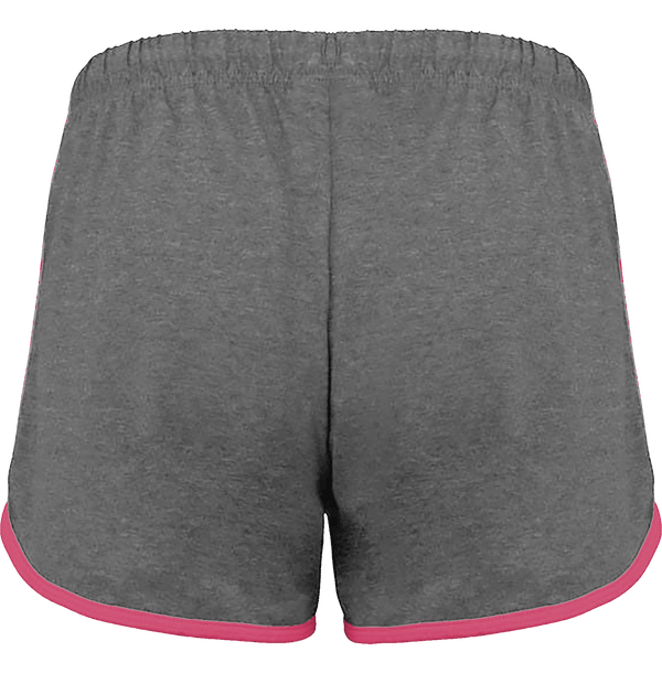 Short de sport femme contraste dos Grey Heather / Fluo Pink