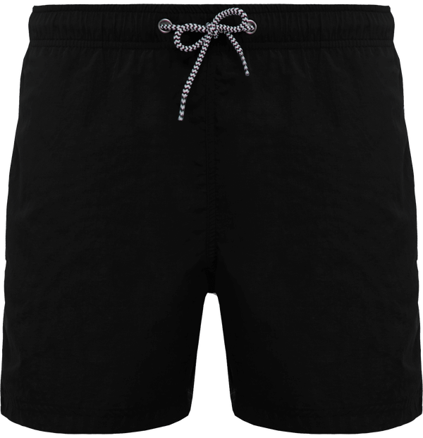 Short de bain lacet rayes face Black