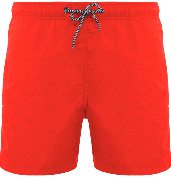 Herren Badeshorts | Gestreifter Kordelzug | Stickerei Und Flex Crush Orange