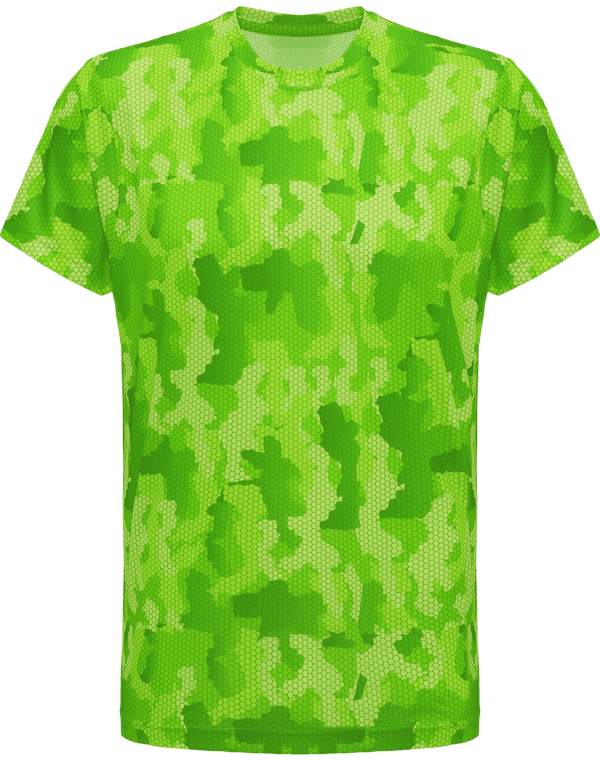 Tee shirt performance homme camouflage face Camo Green