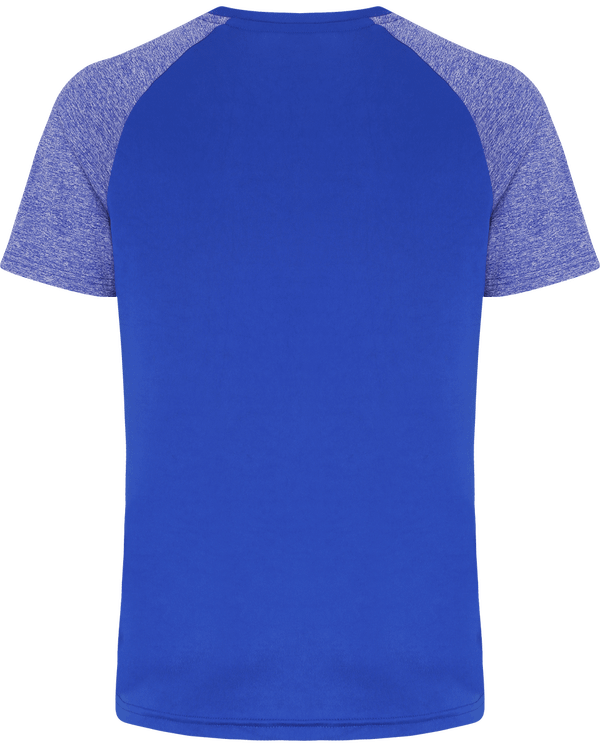 Tee shirt manches contrastee homme dos Royal / Blue Melange