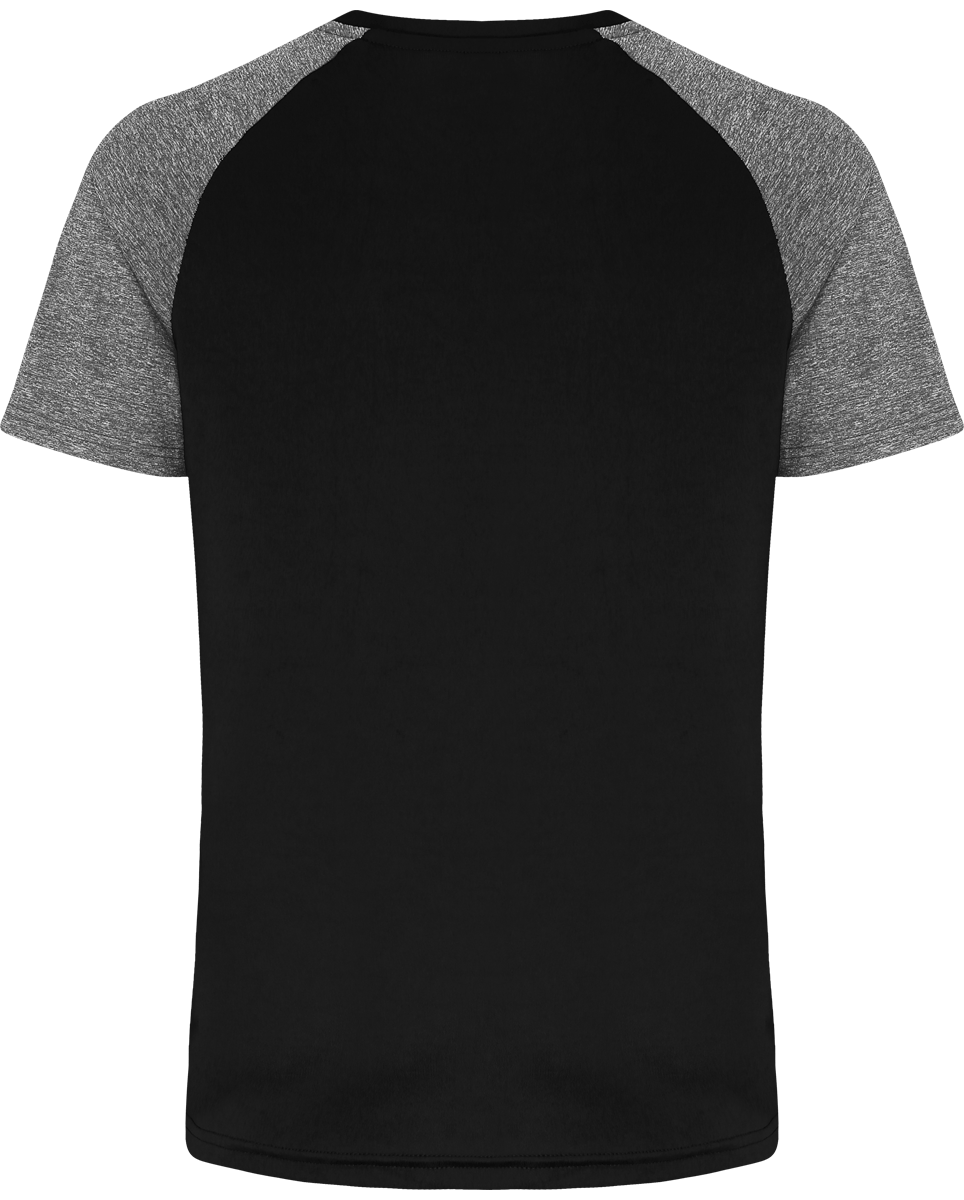 Tee shirt manches contrastee homme dos Black / Black Melange