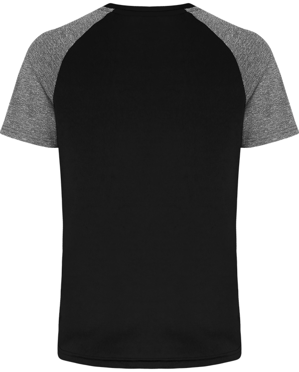 Tee shirt manches contrastee homme dos Black / Black Melange
