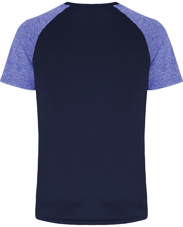 Tee shirt manches contrastee homme dos Navy / Blue Melange