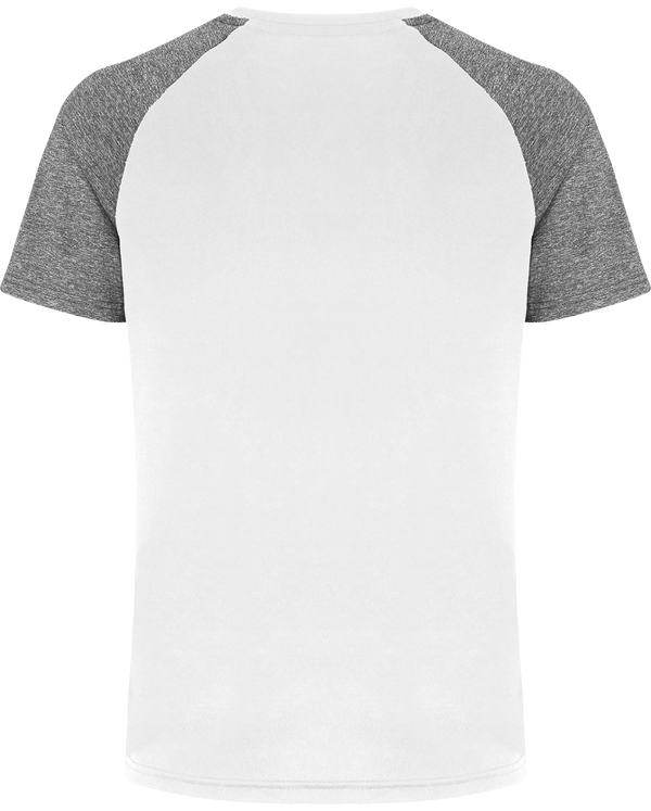 Tee shirt manches contrastee homme dos White / Black Melange