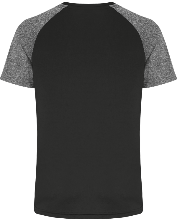 Tee shirt manches contrastee homme dos Charcoal / Black Melange