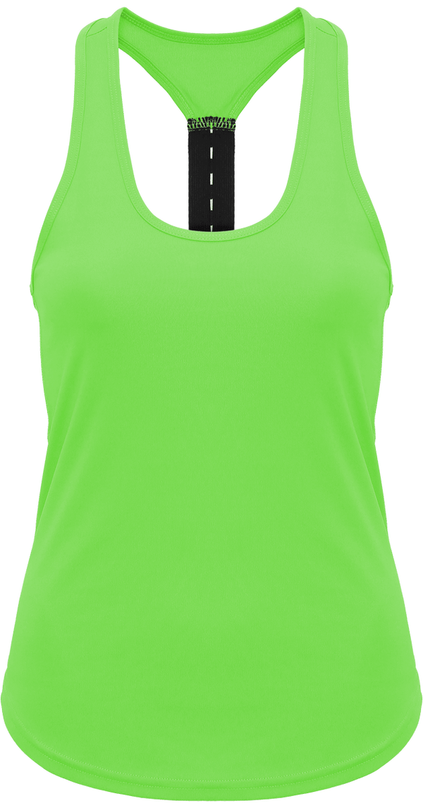 Debardeur performance femme laniere face Lightning Green