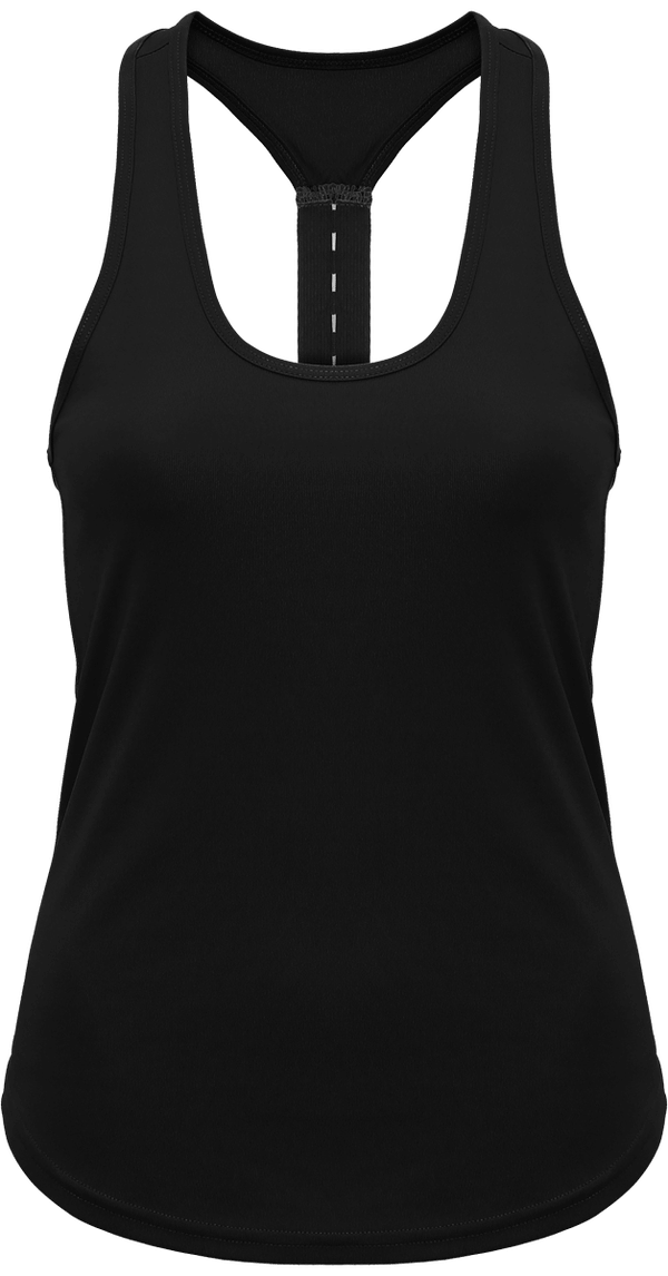 Debardeur performance femme laniere face Black