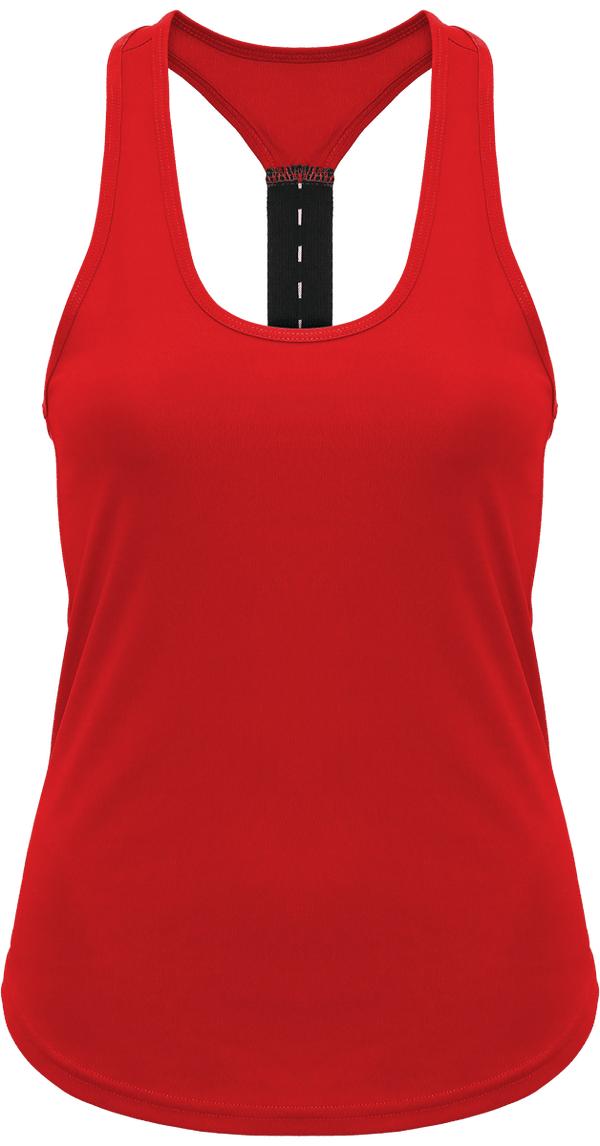 Debardeur performance femme laniere face Fire Red