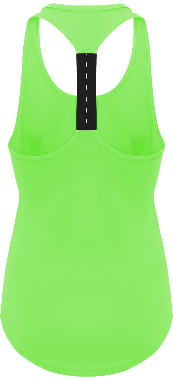 Debardeur performance femme laniere dos Lightning Green