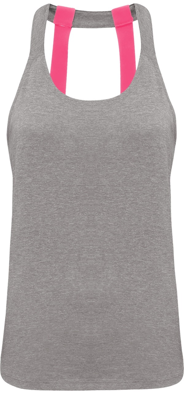 Debardeur sport bretelle femme face Silver Melange