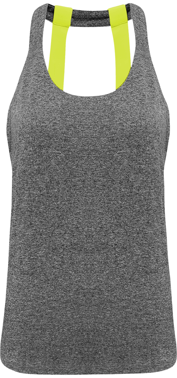 Debardeur sport bretelle femme face Black Melange