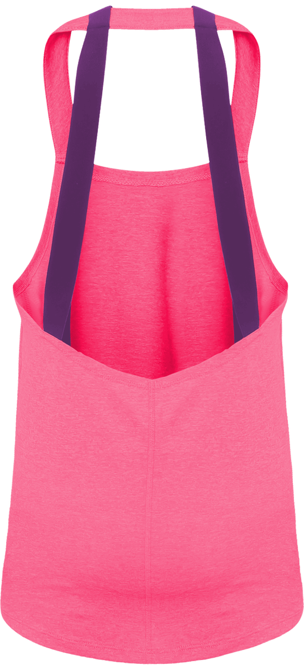 Debardeur sport bretelle femme dos Lightning Pink Melange