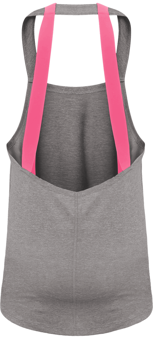 Debardeur sport bretelle femme dos Silver Melange