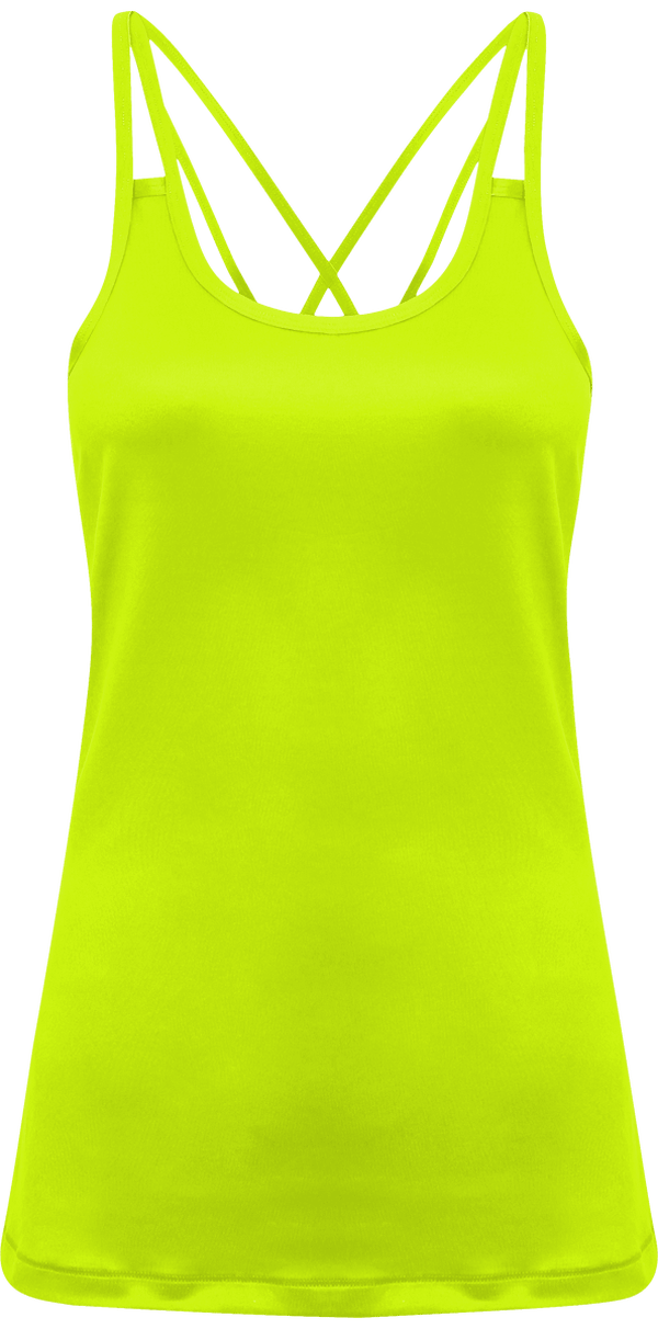 Debardeur bretelle a decoupe laser femme face Lightning Yellow