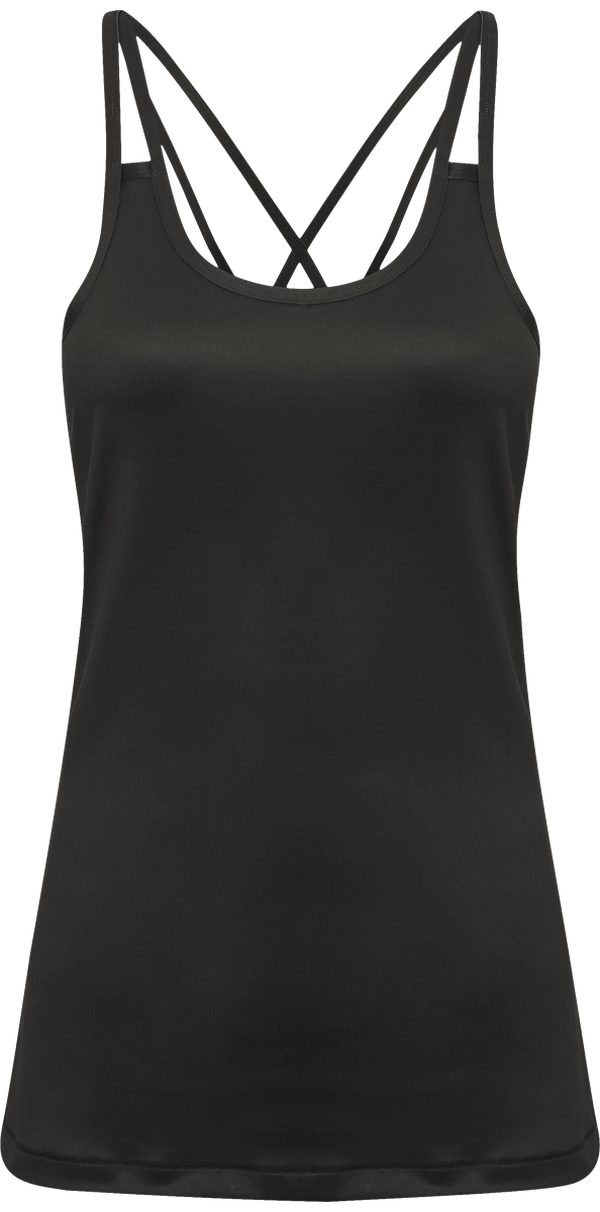 Debardeur bretelle a decoupe laser femme face Charcoal
