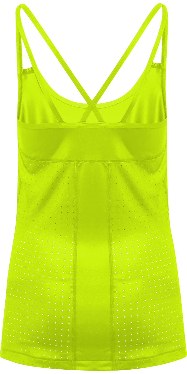 Debardeur bretelle a decoupe laser femme dos Lightning Yellow