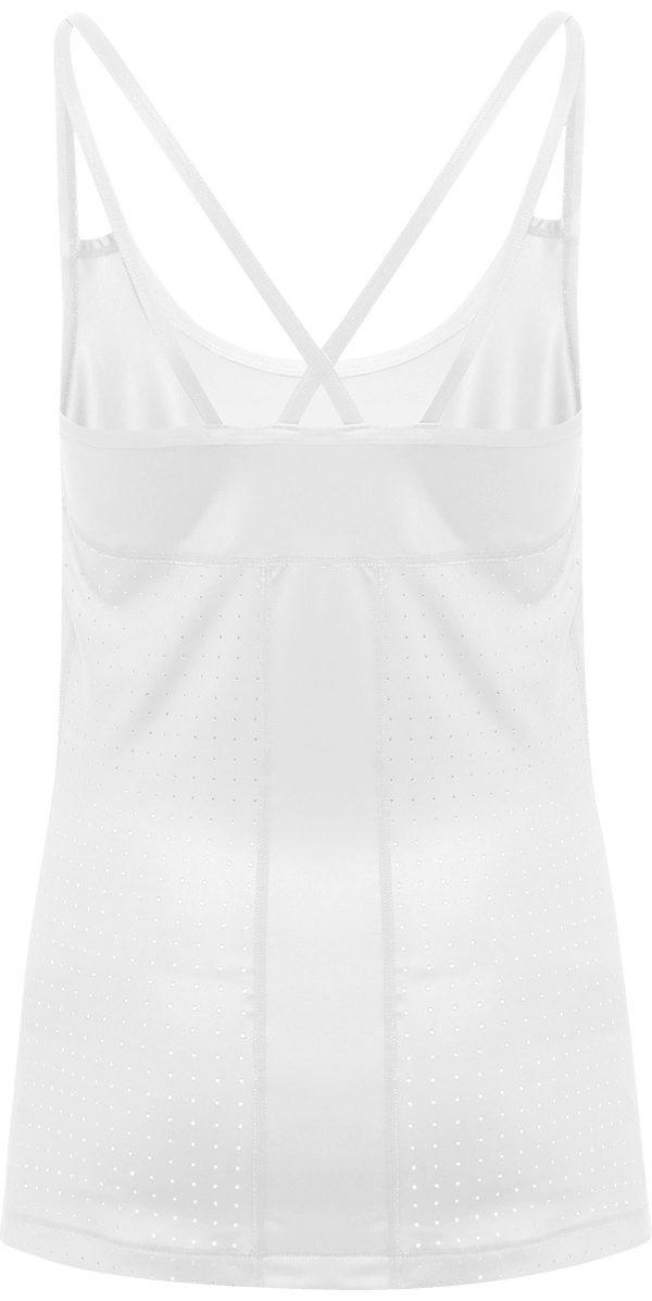 Debardeur bretelle a decoupe laser femme dos White