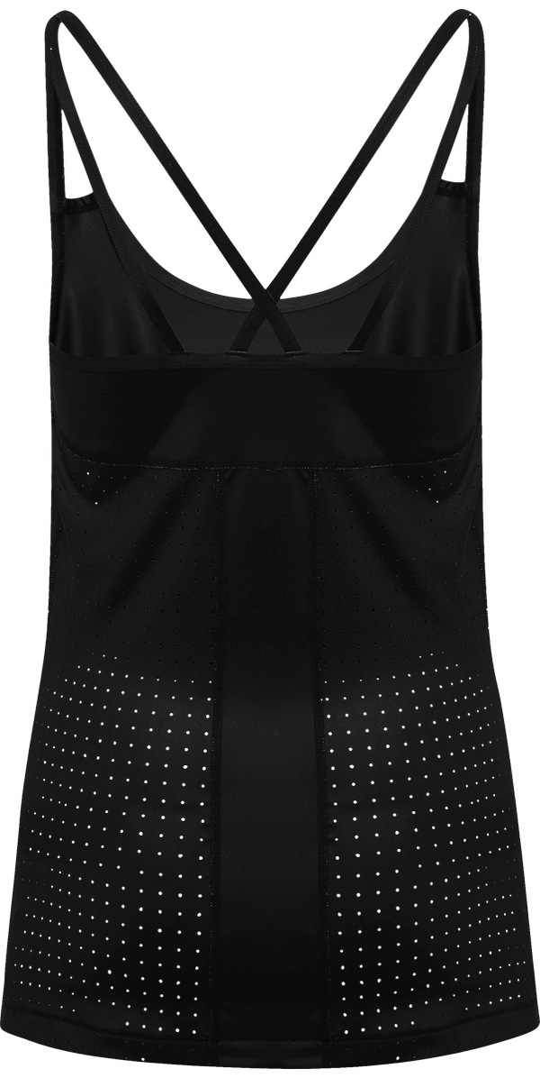 Debardeur bretelle a decoupe laser femme dos Black