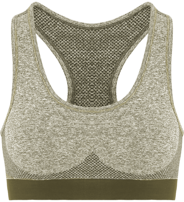Brassière Multisports Coupe 3D Sans Coutures Olive