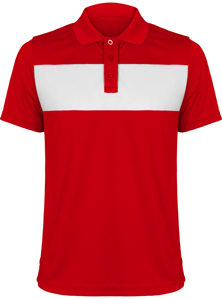 Polo De Sport Homme | 100% Polyester Sporty Red / White