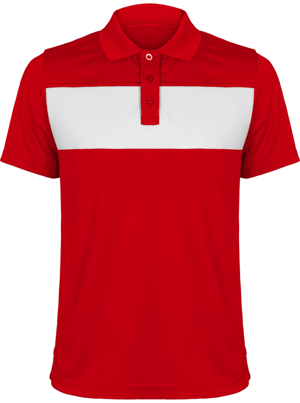 Polo De Sport Homme | 100% Polyester Sporty Red / White