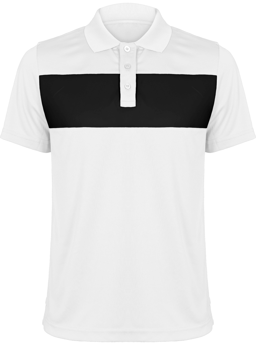 Polo De Sport Homme | 100% Polyester White / Black