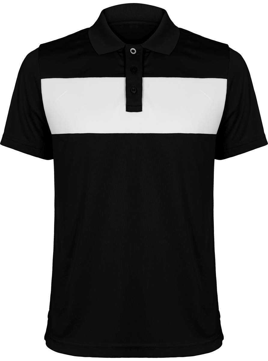 Herren Sport-Poloshirt | 100% Polyester Black / White