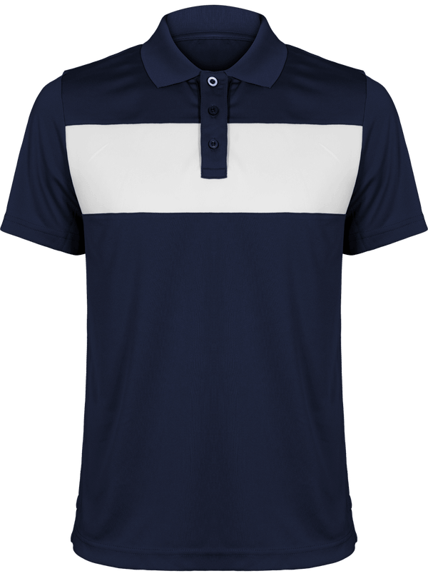 Polo De Sport Homme | 100% Polyester Sporty Navy / White