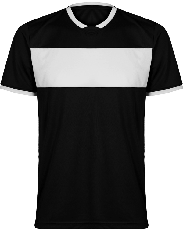 Maillot de sport manches courtes adultes face Black / White