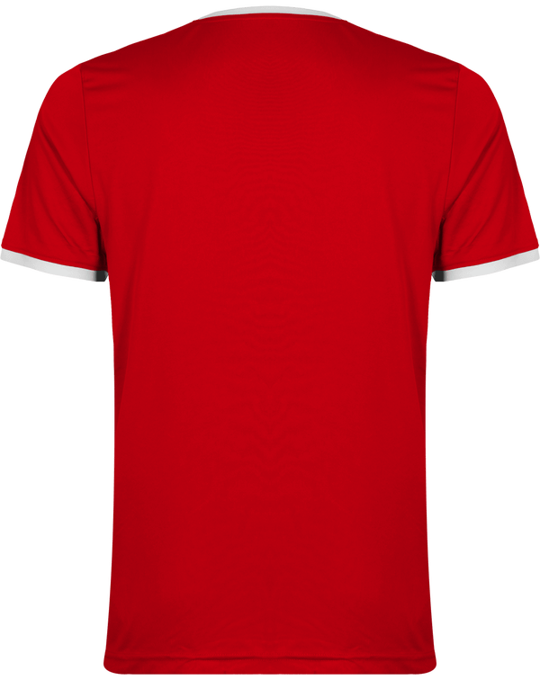 Maillot de sport manches courtes adultes dos Sporty Red / White