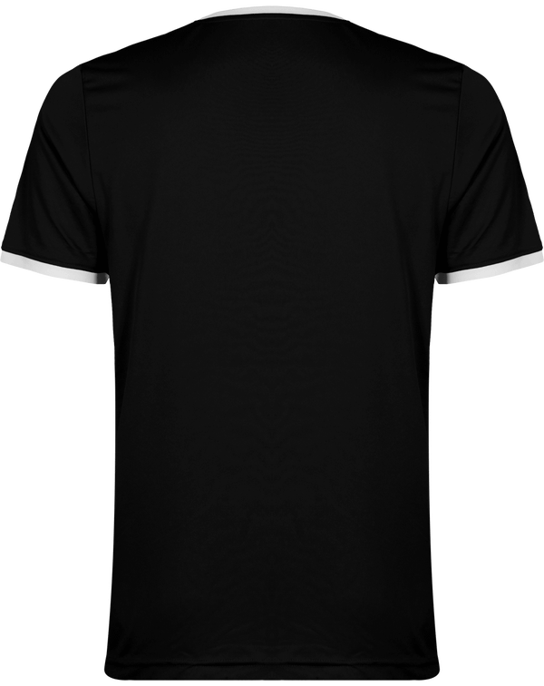Maillot de sport manches courtes adultes dos Black / White