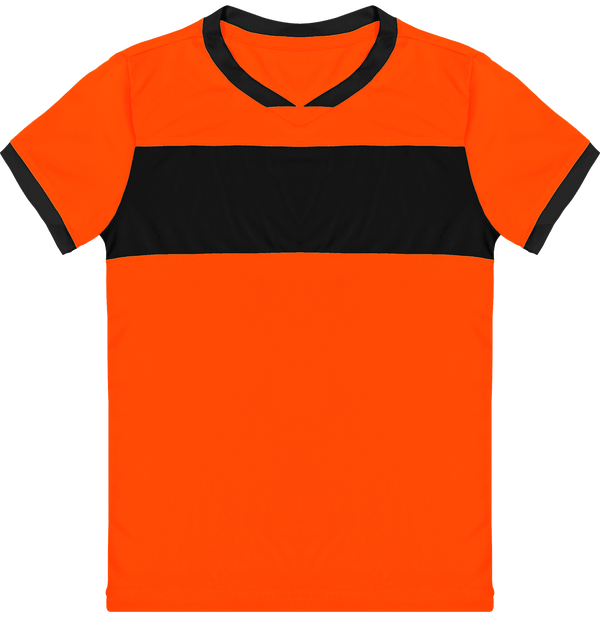 Maillot De Sport Enfant | Broderie Et Impression Orange / Black