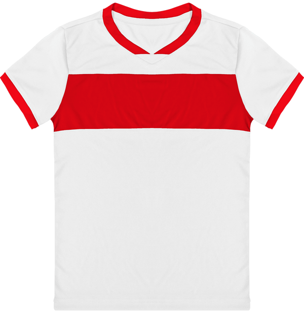 Maillot De Sport Enfant | Broderie Et Impression White / Sporty Red