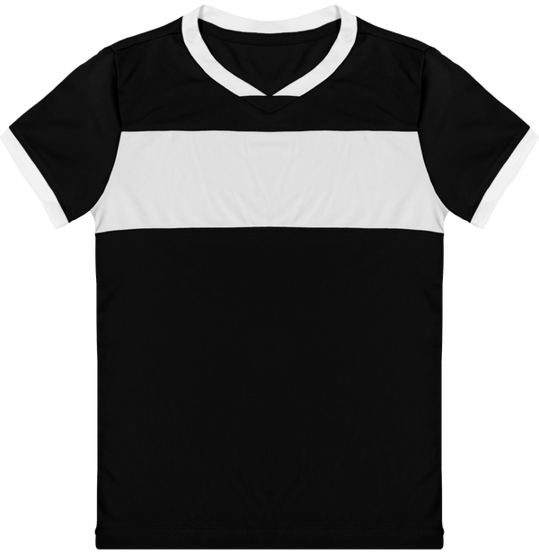 Maillot de sport manches courtes enfant face Black / White