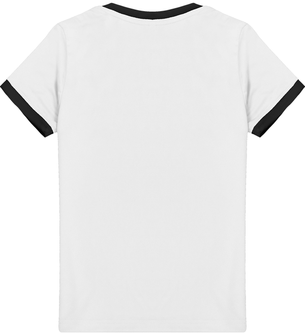 Maillot de sport manches courtes enfant dos White / Black