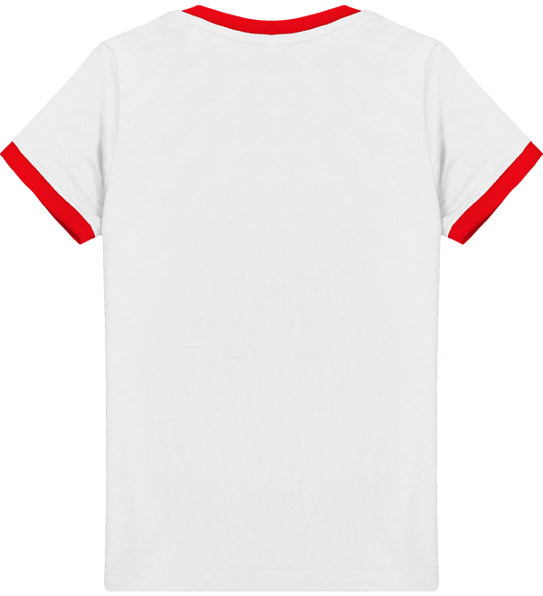 Maillot de sport manches courtes enfant dos White / Sporty Red