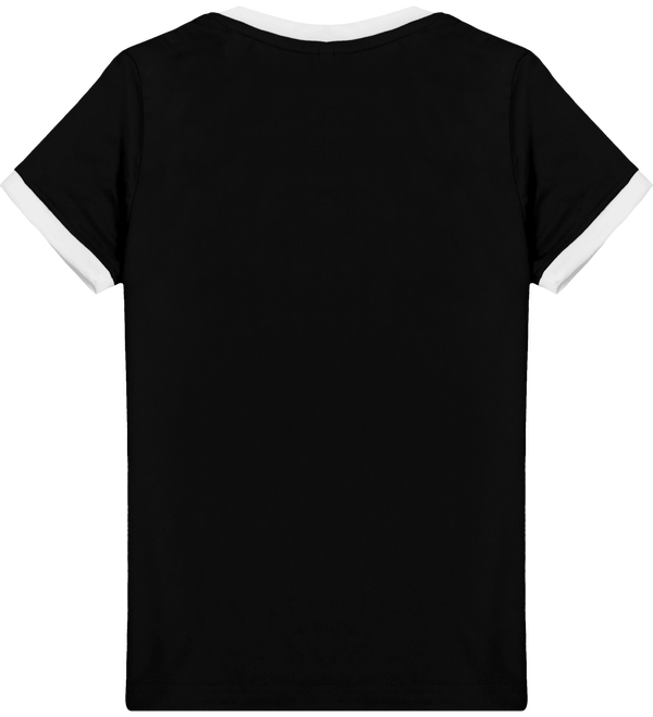 Maillot de sport manches courtes enfant dos Black / White