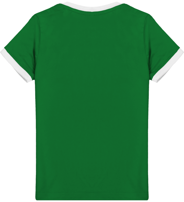 Maillot de sport manches courtes enfant dos Green / White