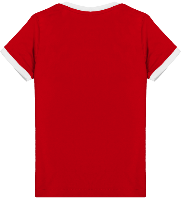 Maillot de sport manches courtes enfant dos Sporty Red / White